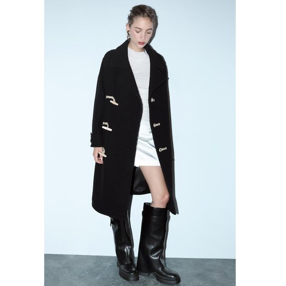 BLOGGER'S FAVE! Zara Wool Coat Black NWT - Limited Editionion - Picture 10 of 15